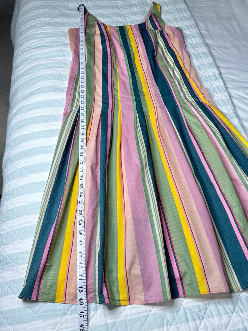 Akris Punto Mauve Deck Chair Stripe Cotton Midi Dress Multicolor Size US 12 - Picture 7 of 16